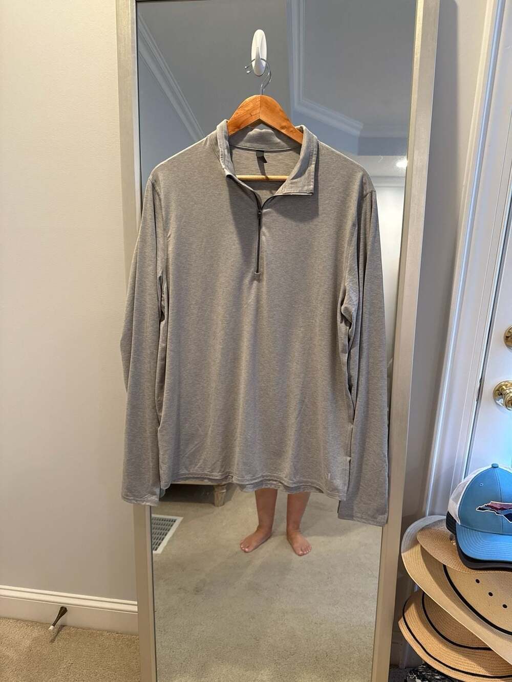 Vuori Men's Ease Performance Half Zip 2.0 - Light Heather Grey (44)